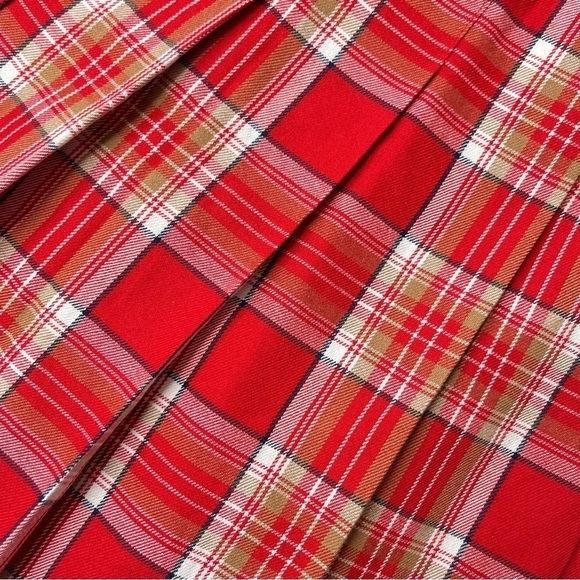 NEW Aerie Red Plaid Class Act School Girl Pleated Preppy Mini Uniform Skirt - Picture 6 of 12